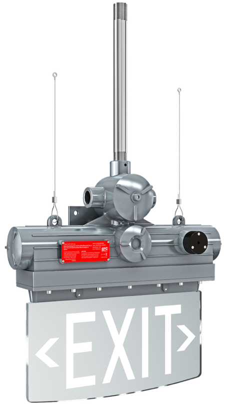 Señalamiento de salida de emergencia a prueba de explosión con certificación UL844, construcción IK08, protección IP66