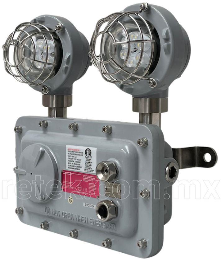 Luminaria LED de emergencia a prueba de explosión con certificación UL844, construcción IK08, protección IP66, Clase I Div 1